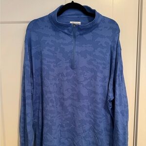 Peter Millar Blue Camouflage Quarter-Zip